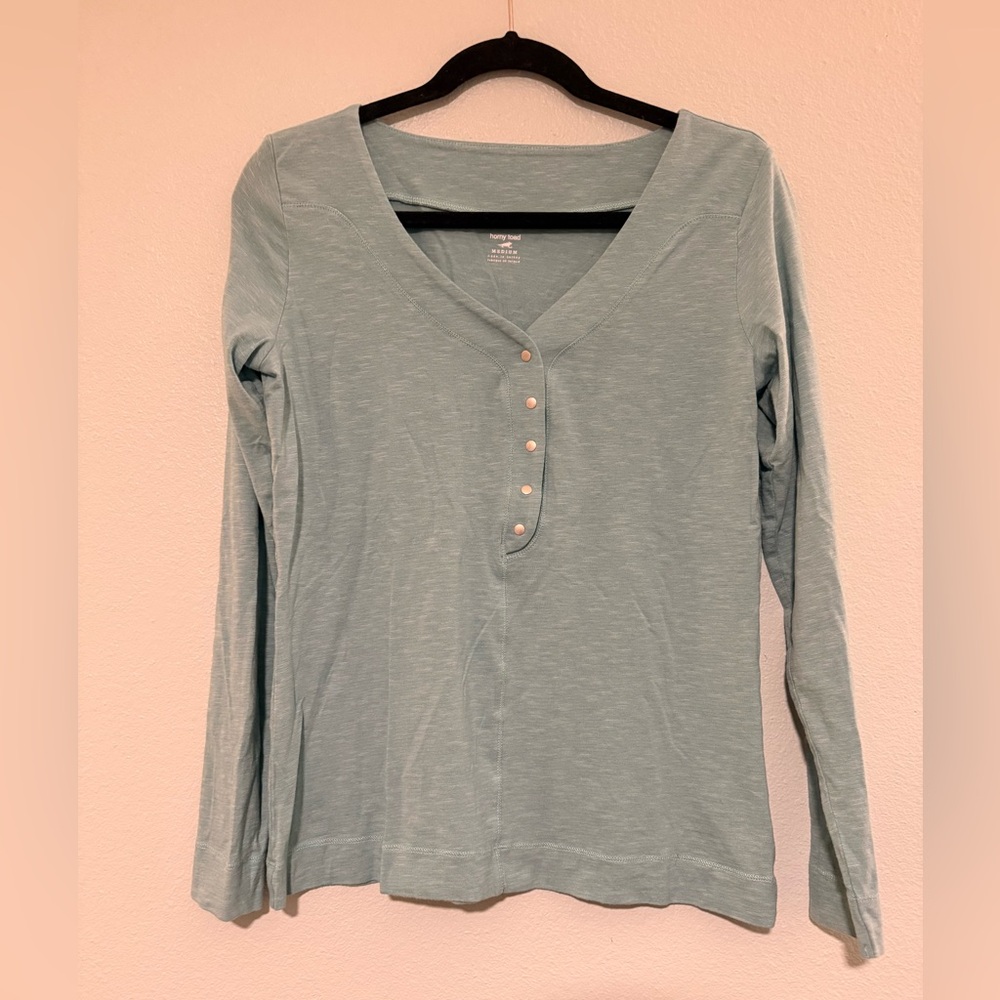Horny Toad Long-Sleeve Henley in Turquoise color - Size M